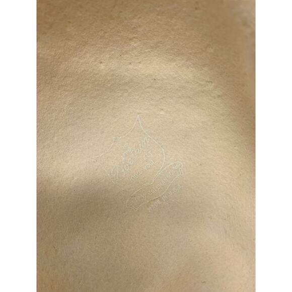 Vintage Cream Doeskin Wool Felt Hat Womens Bow Veil Geo W Bollman & Co Inc USA - Picture 8 of 9